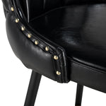 Enrique - Jet Black - Bar Stool - close up seat view