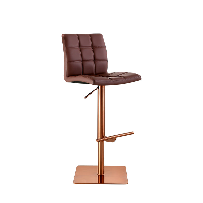 Felipe - Rose Gold - Vintage Brown - Bar Stool - angled view