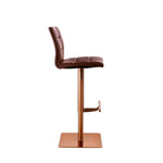 Felipe - Rose Gold - Vintage Brown - Bar Stool - side view