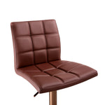 Felipe - Rose Gold - Vintage Brown - Bar Stool - close up seat and back