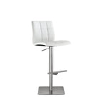 Felipe - Silver Steel - Ice White - Bar Stool - angled view