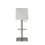 Felipe - Silver Steel - Ice White - Bar Stool - back view