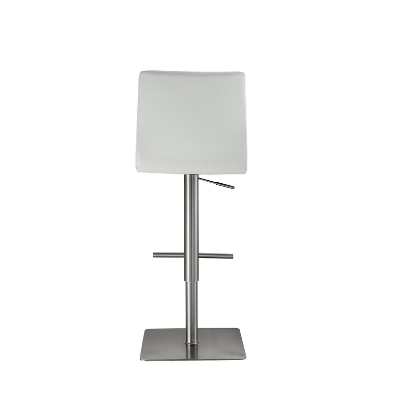 Felipe - Silver Steel - Ice White - Bar Stool - back view