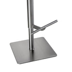 Felipe - Silver Steel - Ice White - Bar Stool - close up legs and base