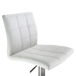 Felipe - Silver Steel - Ice White - Bar Stool - back and seat view