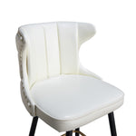 Enrique - Pearl White - Bar Stool - top angled view - close up back and seat