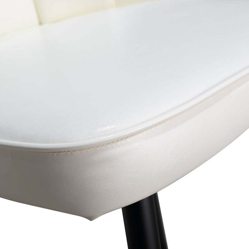 Enrique - Pearl White - Bar Stool - close up seat and material 