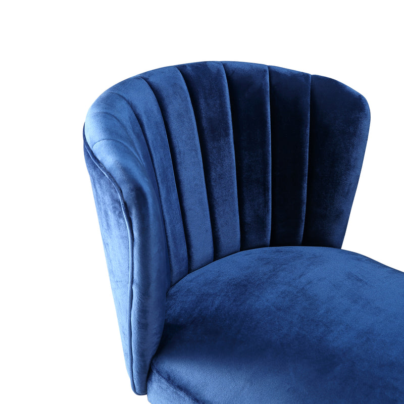 Amira - Royal Blue - Bar Stool - close up back and seat view