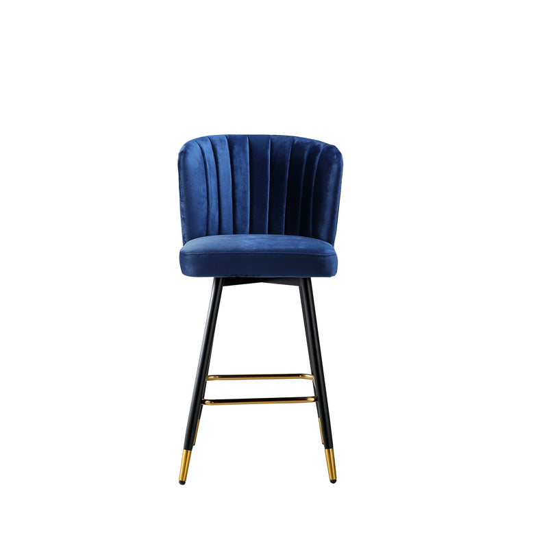 Amira - Royal Blue - Bar Stool - Front view