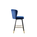 Amira - Royal Blue - Bar Stool - side view