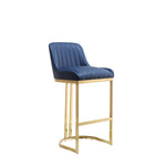 Ariana - Navy Blue - Bar Stool - side angle view