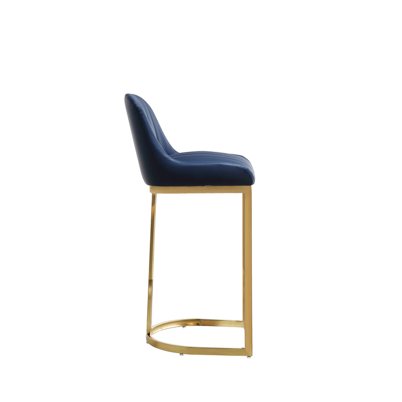 Ariana - Navy Blue - Bar Stool - side view