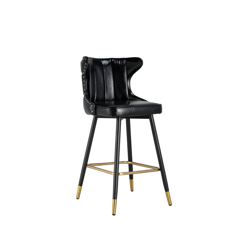 Enrique - Jet Black - Bar Stool - side angled view