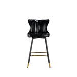 Enrique - Jet Black - Bar Stool - Front view