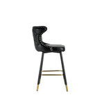 Enrique - Jet Black - Bar Stool - side view