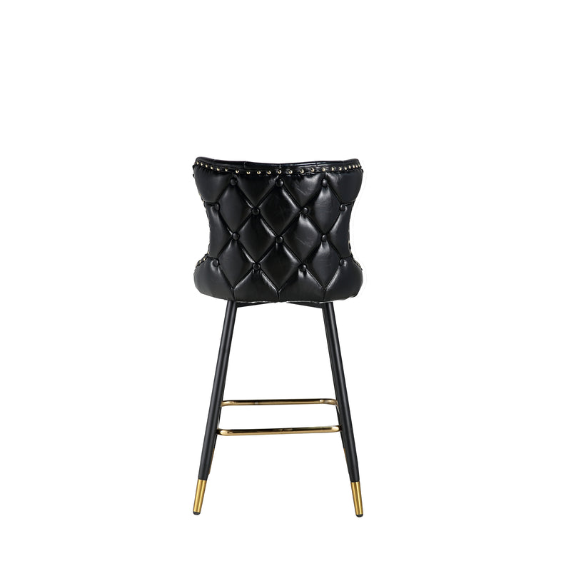 Enrique - Jet Black - Bar Stool - back view