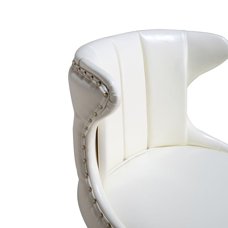 Enrique - Pearl White - Bar Stool - close up back and side