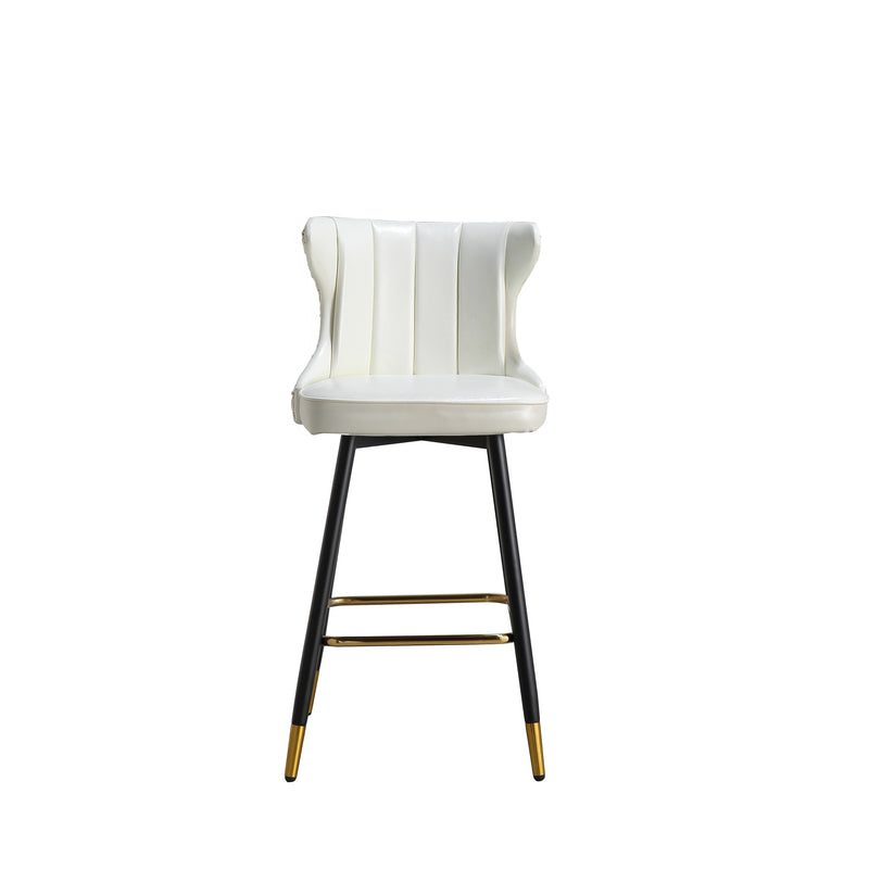 Enrique - Pearl White - Bar Stool - Front view