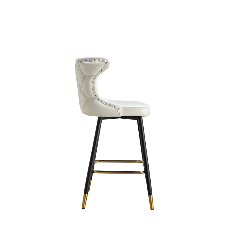 Enrique - Pearl White - Bar Stool - side view