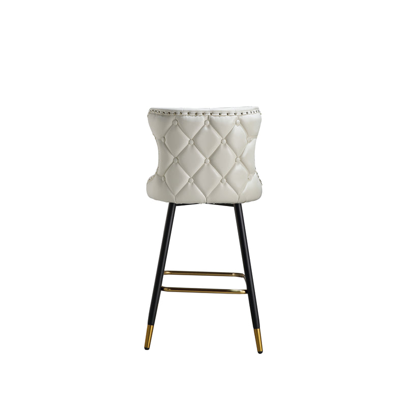 Enrique - Pearl White - Bar Stool - back view