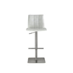 Felipe - Silver Steel - Ice White - Bar Stool - Front view